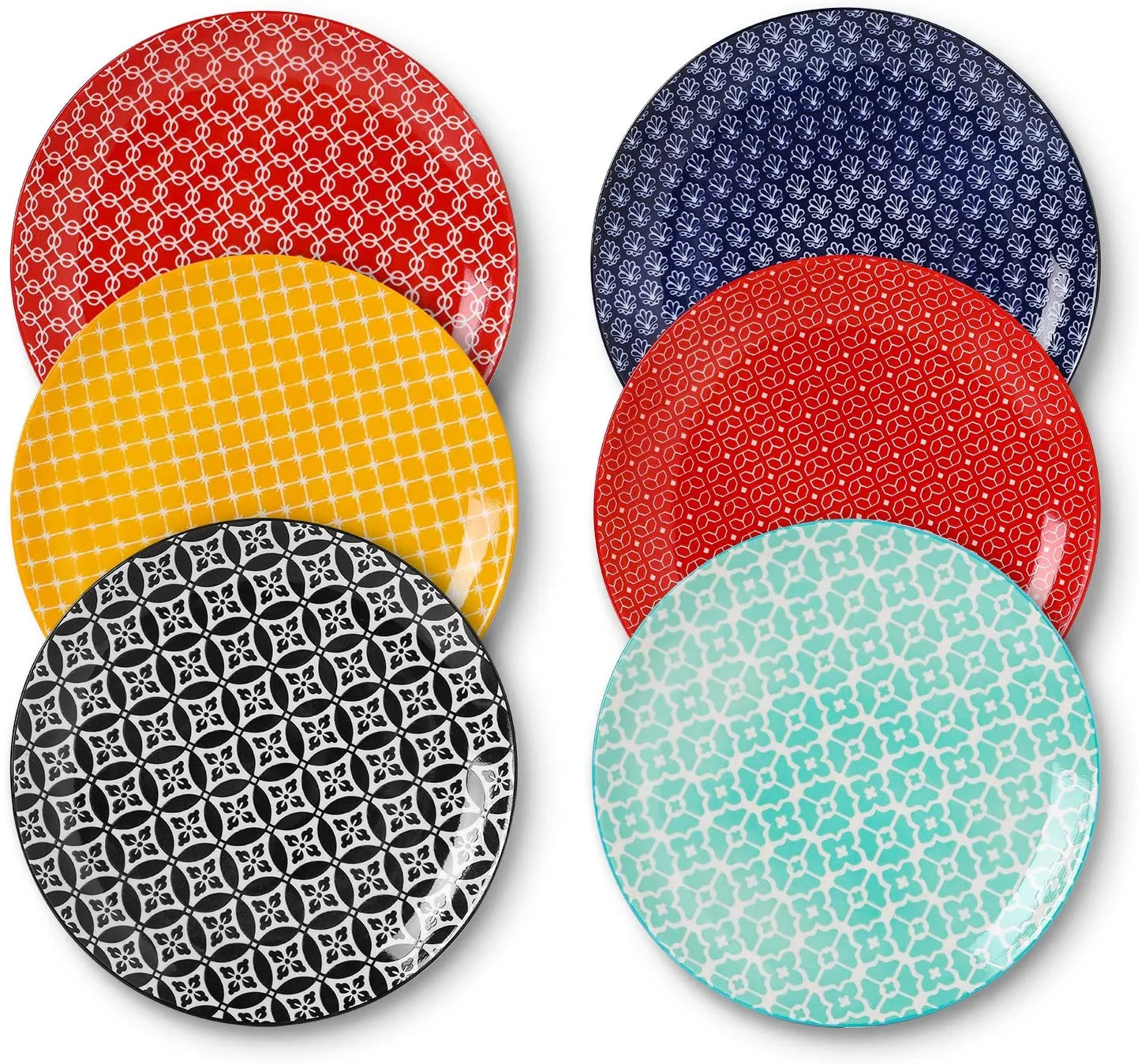 10" Ceramic Dinner Plates-Vibrant Colors
