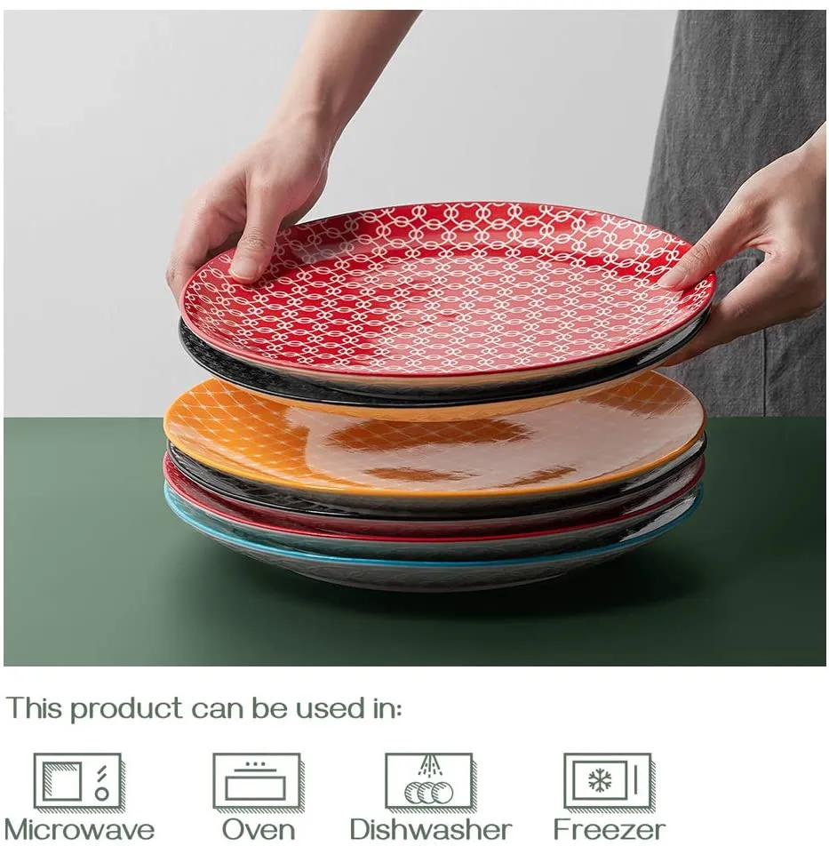 10" Ceramic Dinner Plates-Vibrant Colors