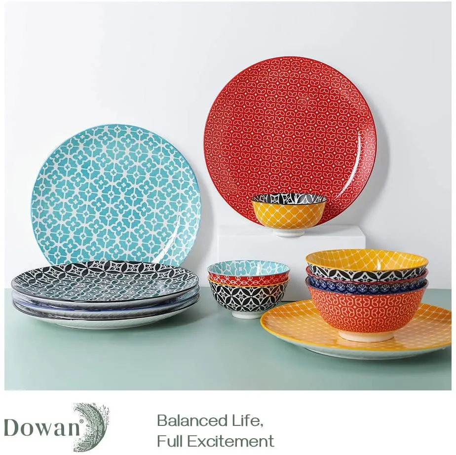 10" Ceramic Dinner Plates-Vibrant Colors