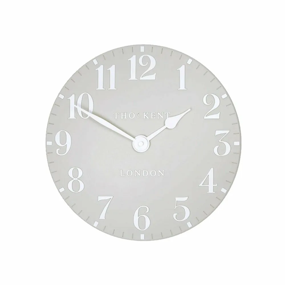 12” Arabic Clock, Dove Grey