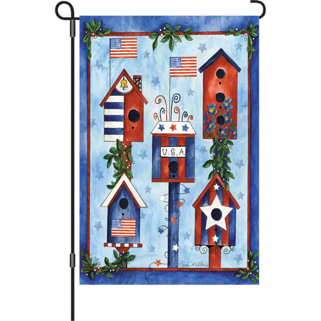12 in. Flag - Red White Blue Birdhouse