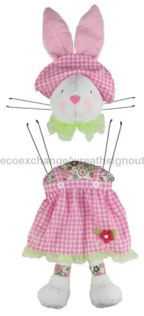 2 Piece 32.5"H Girl Bunny Decor Kit Pink/White/Spring Green HE7192