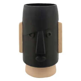 22" Polyresin Comic Face Planter - Black