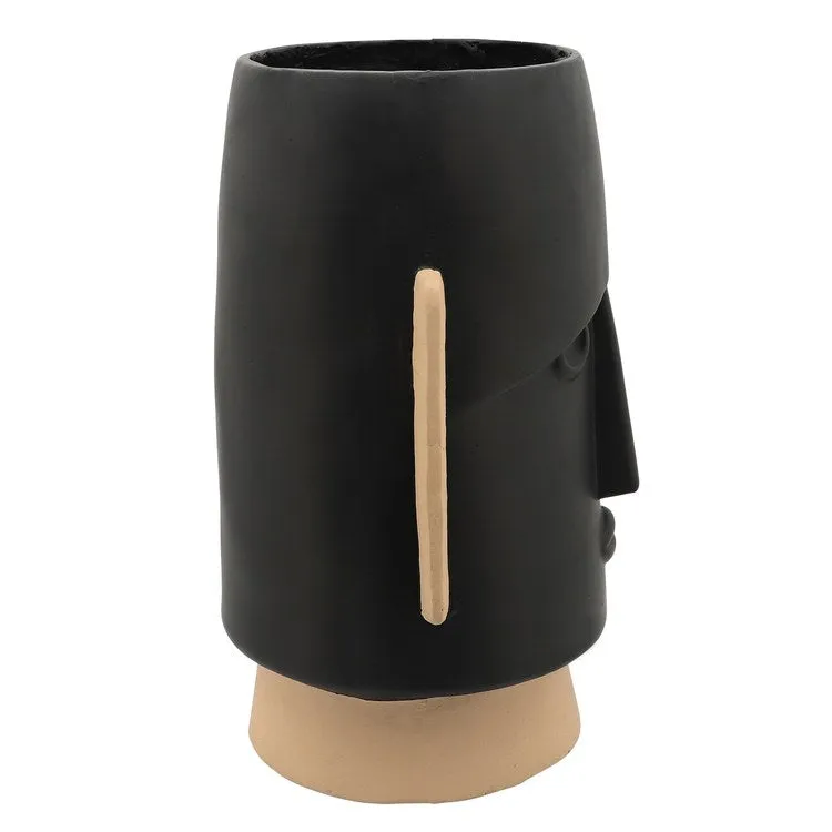 22" Polyresin Comic Face Planter - Black