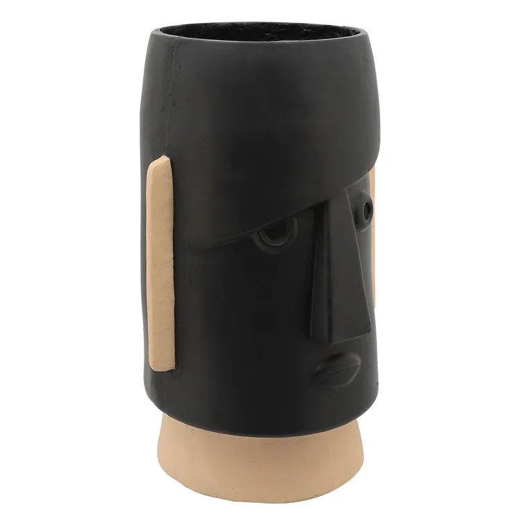 22" Polyresin Comic Face Planter - Black
