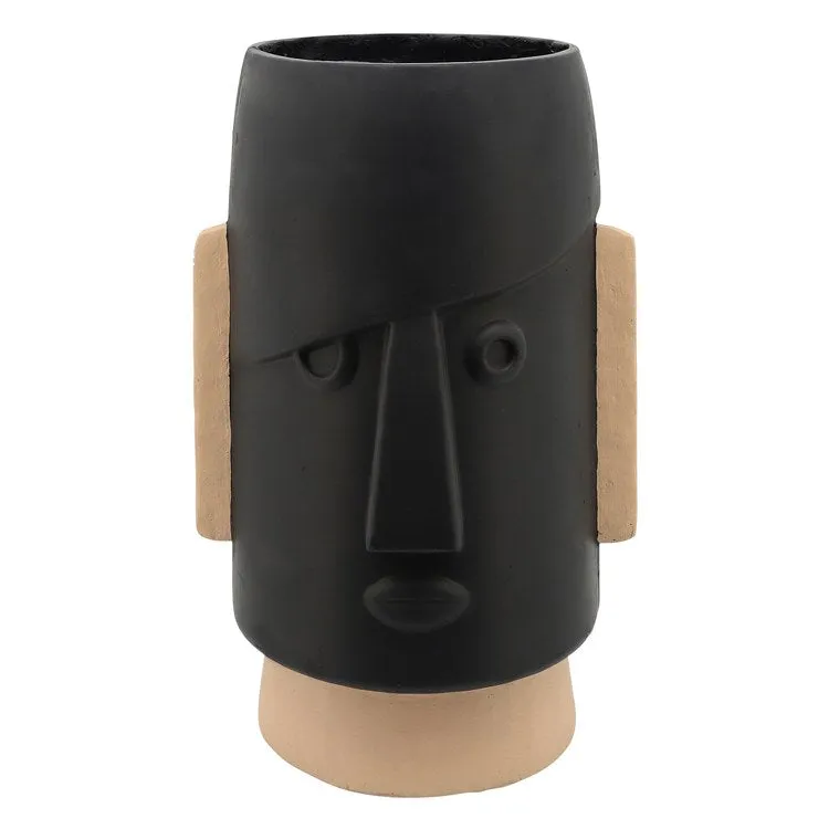 22" Polyresin Comic Face Planter - Black