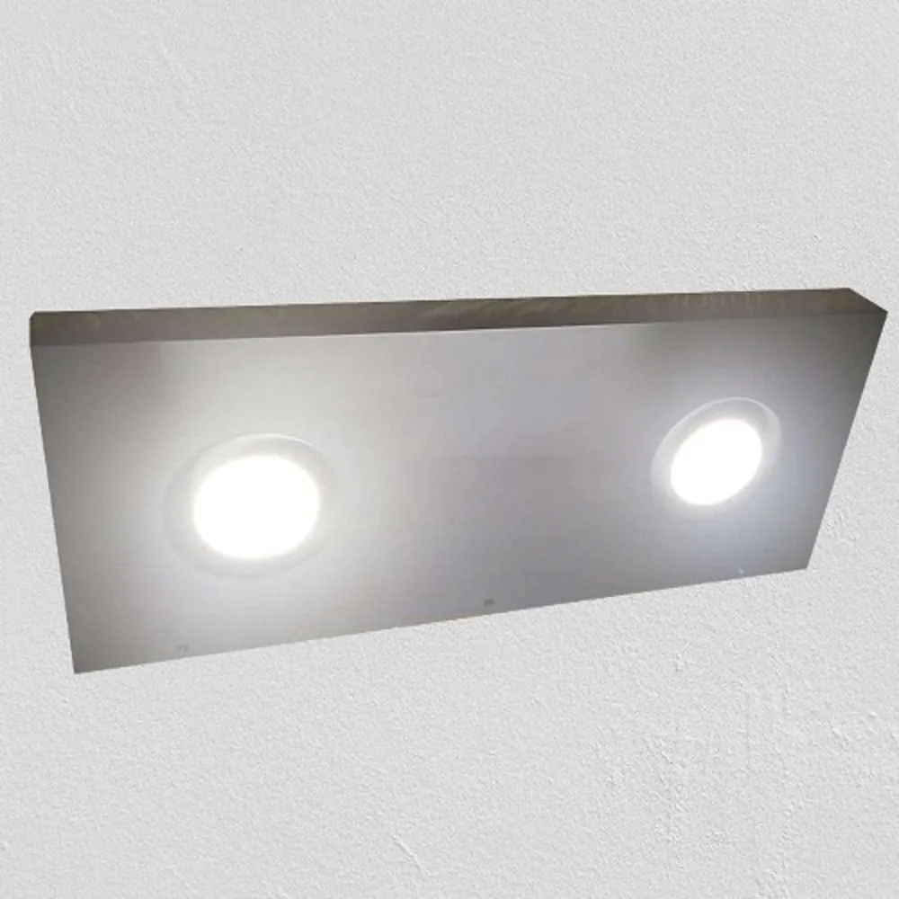 24"x12"x2.0" (cm. 61x30.5x5.1) brushed stainless floating shelf with 2 LED lights