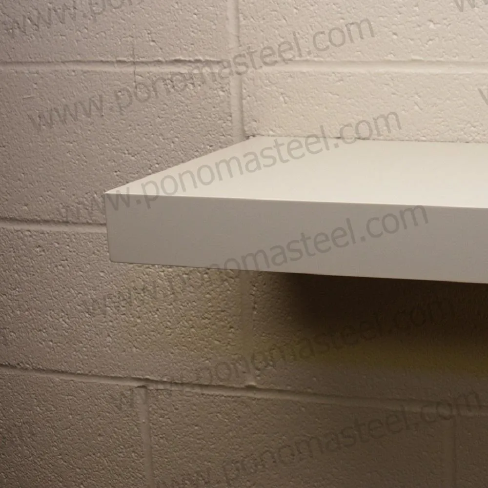 24"x12"x2.0" (cm. 61x30.5x5.1) brushed stainless floating shelf with 2 LED lights