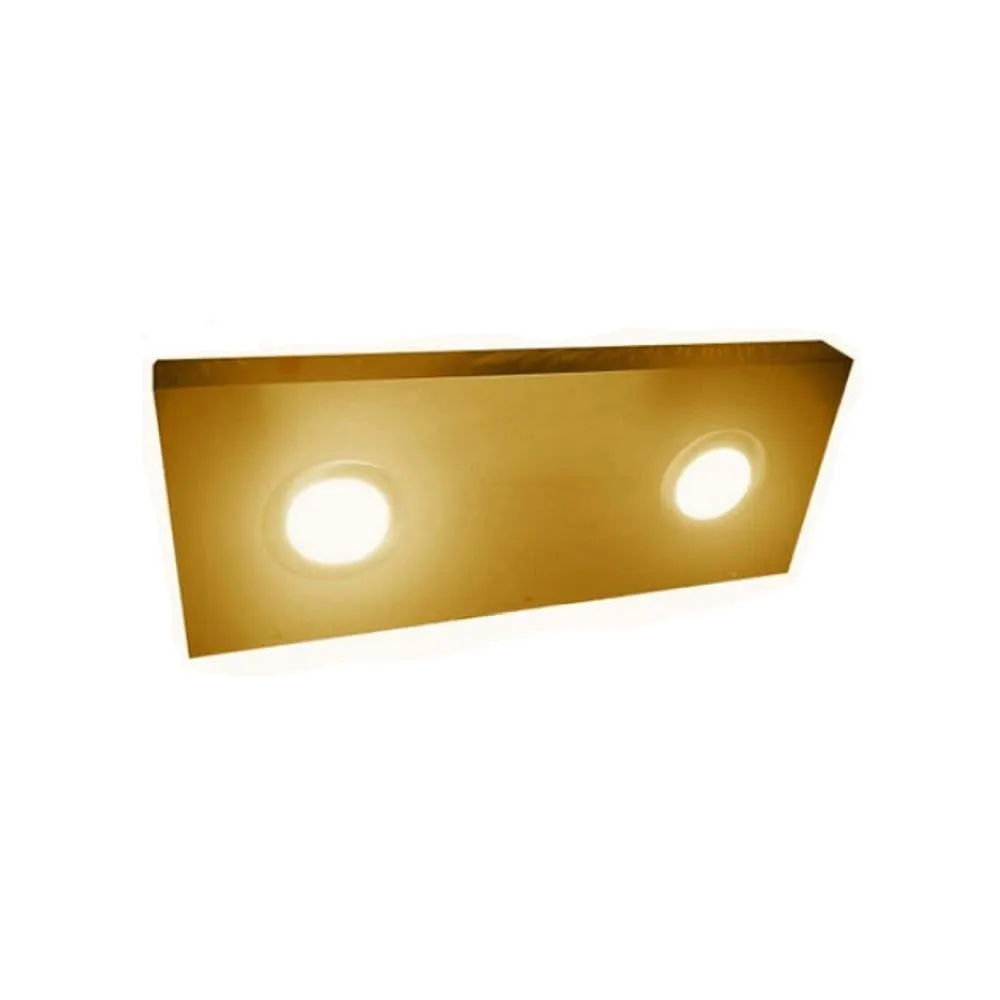 24"x12"x2.0" (cm. 61x30.5x5.1) brushed stainless floating shelf with 2 LED lights