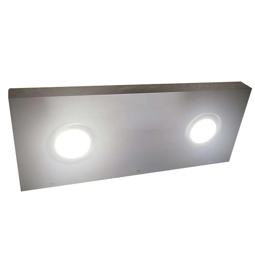 24"x12"x2.0" (cm. 61x30.5x5.1) brushed stainless floating shelf with 2 LED lights