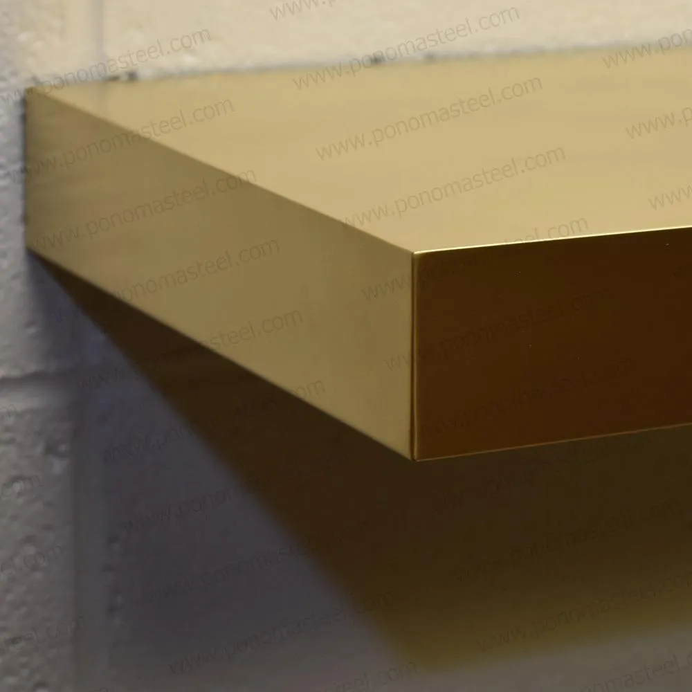 24"x12"x2.0" (cm. 61x30.5x5.1) brushed stainless floating shelf with 2 LED lights