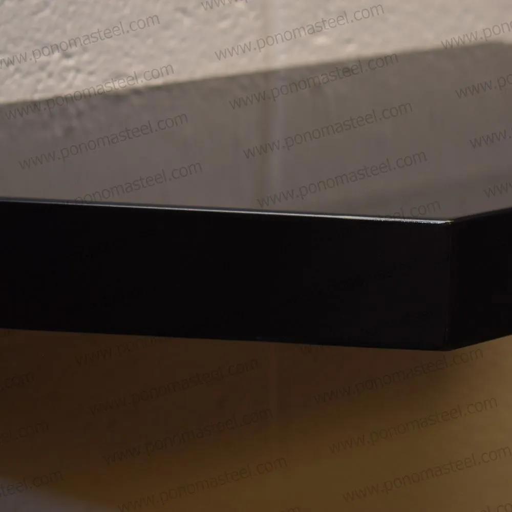 24"x12"x2.0" (cm. 61x30.5x5.1) brushed stainless floating shelf with 2 LED lights