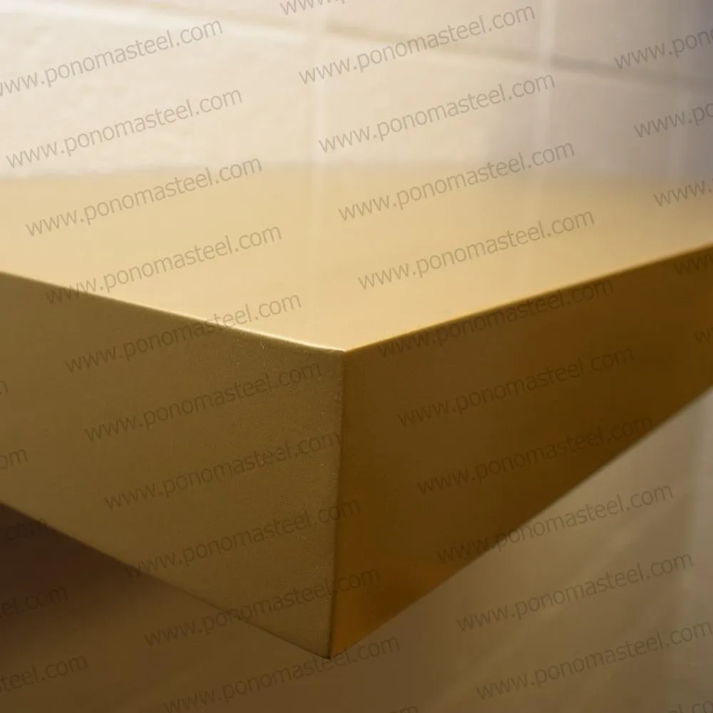 24"x12"x2.0" (cm. 61x30.5x5.1) brushed stainless floating shelf with 2 LED lights