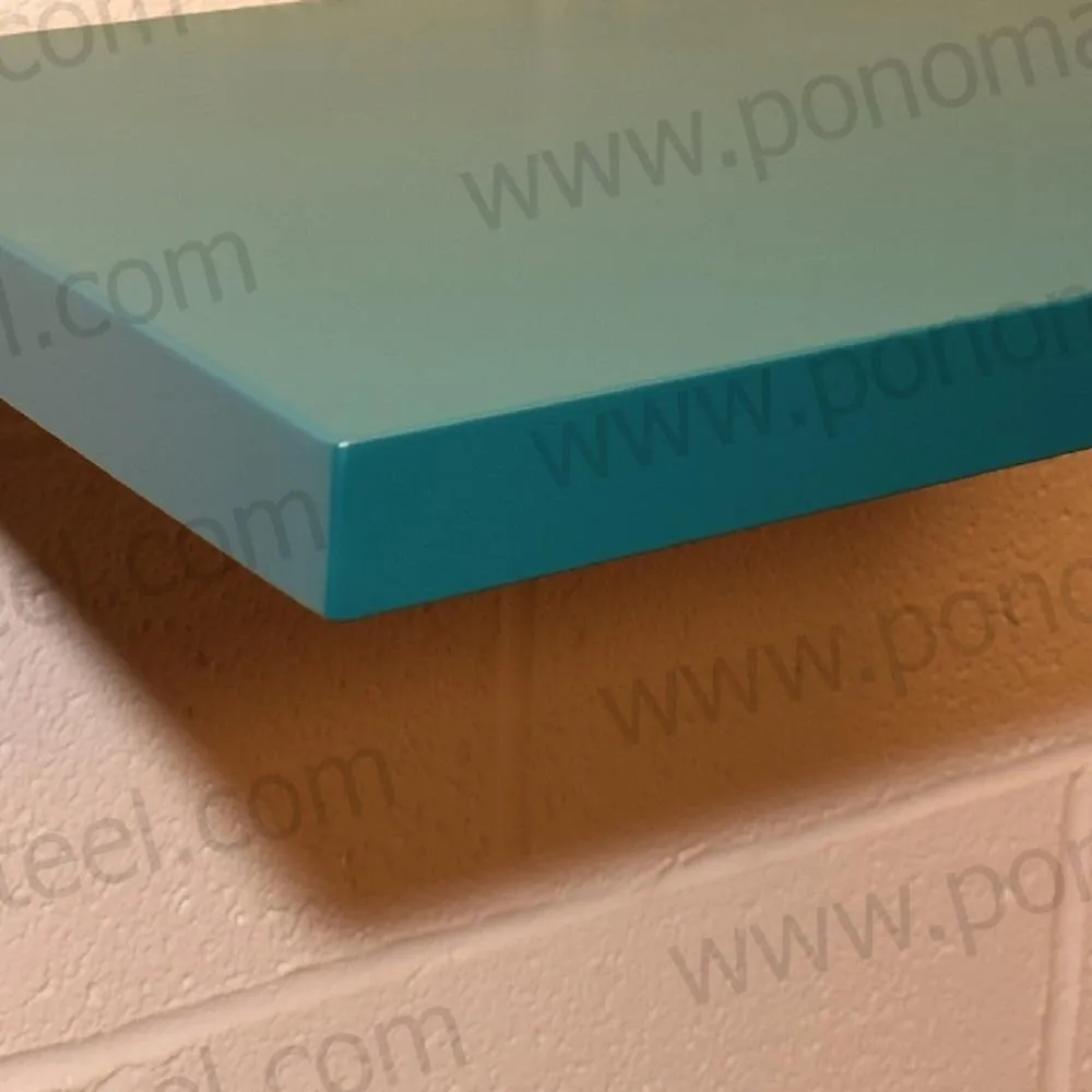 24"x12"x2.0" (cm. 61x30.5x5.1) brushed stainless floating shelf with 2 LED lights