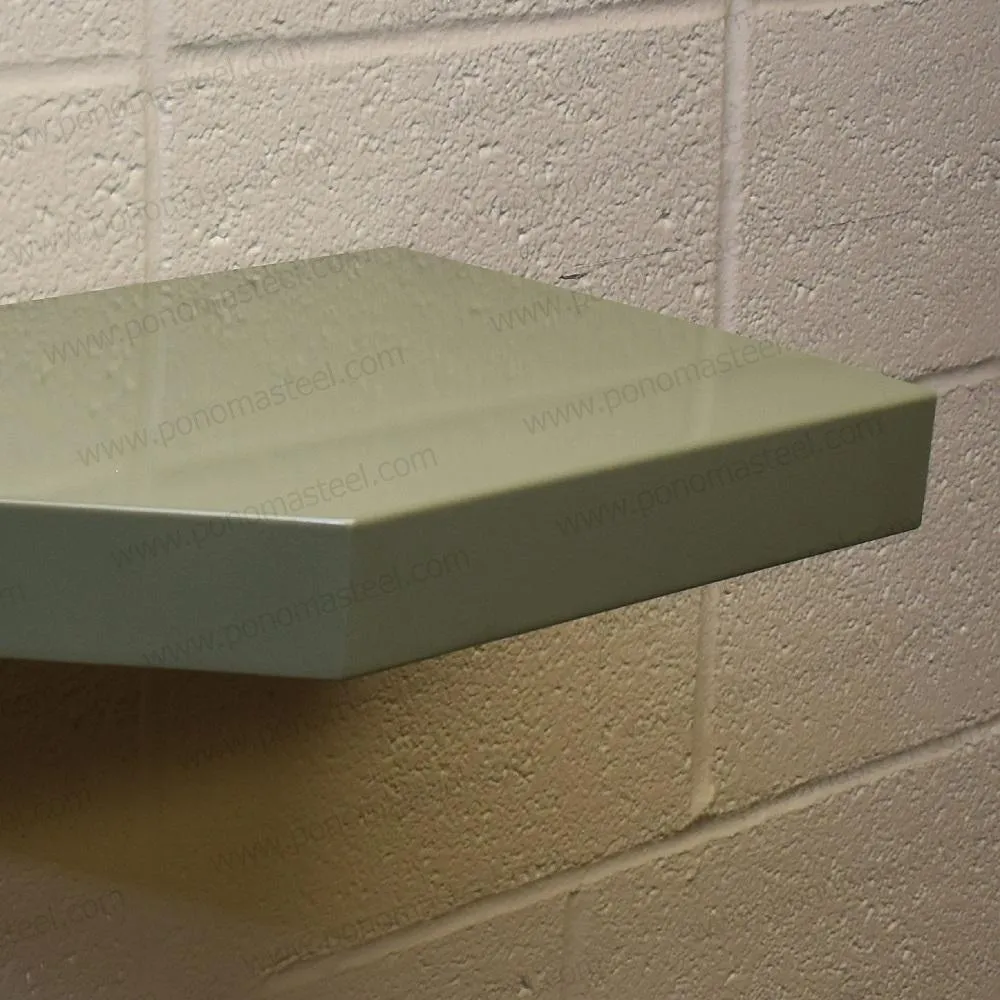 24"x12"x2.0" (cm. 61x30.5x5.1) brushed stainless floating shelf with 2 LED lights