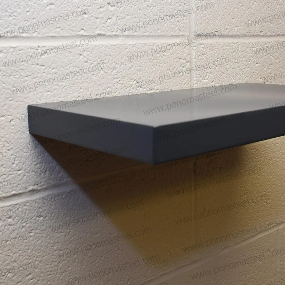24"x12"x2.0" (cm. 61x30.5x5.1) brushed stainless floating shelf with 2 LED lights