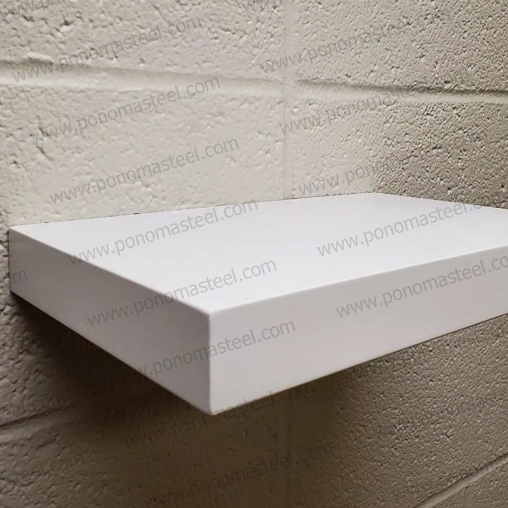 24"x12"x2.0" (cm. 61x30.5x5.1) brushed stainless floating shelf with 2 LED lights