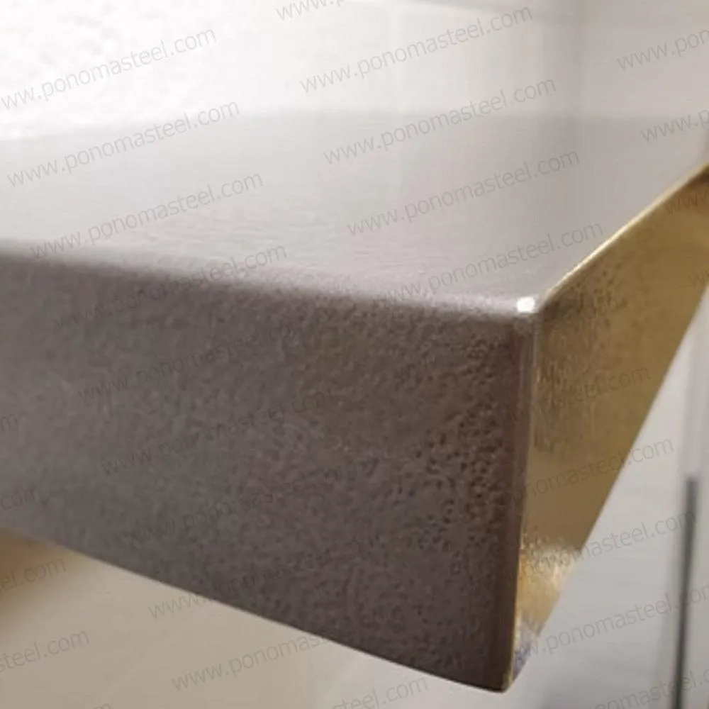 24"x12"x2.0" (cm. 61x30.5x5.1) brushed stainless floating shelf with 2 LED lights