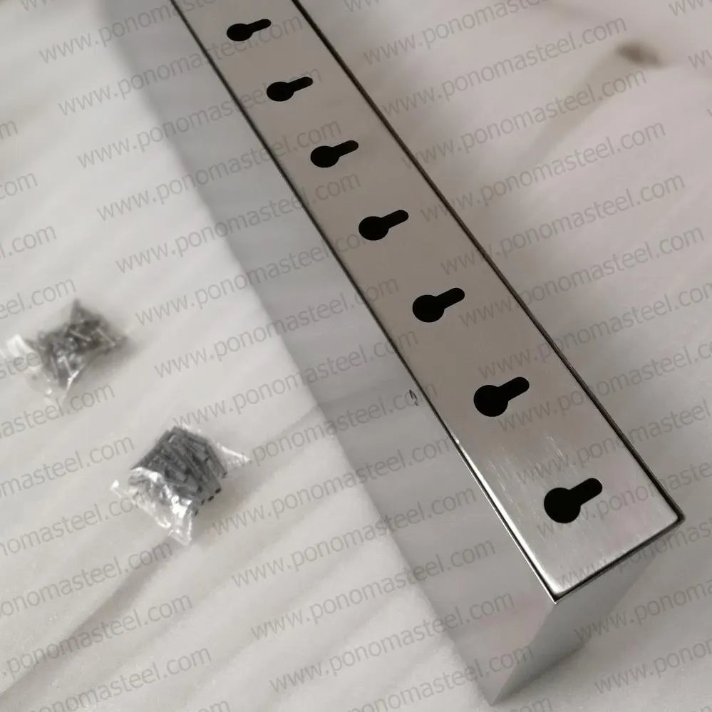 24"x12"x2.0" (cm. 61x30.5x5.1) brushed stainless floating shelf with 2 LED lights