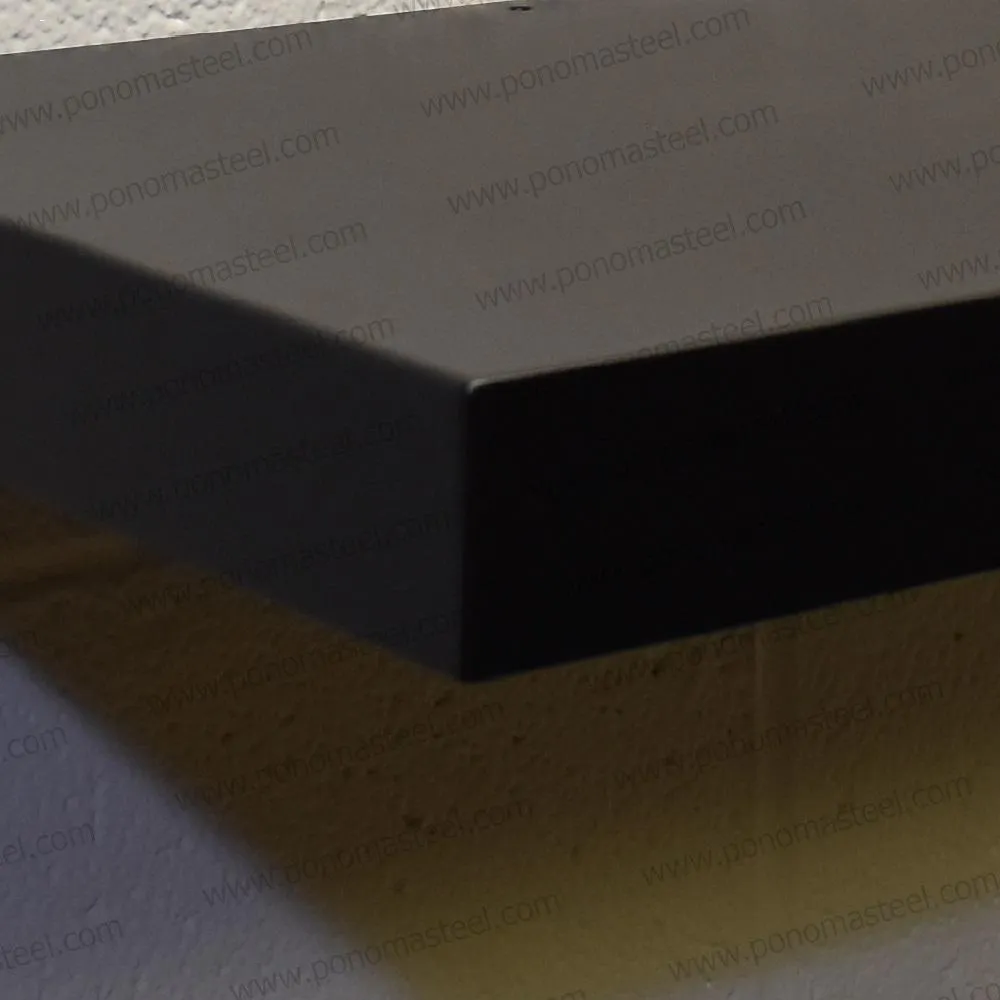 24"x12"x2.0" (cm. 61x30.5x5.1) brushed stainless floating shelf with 2 LED lights
