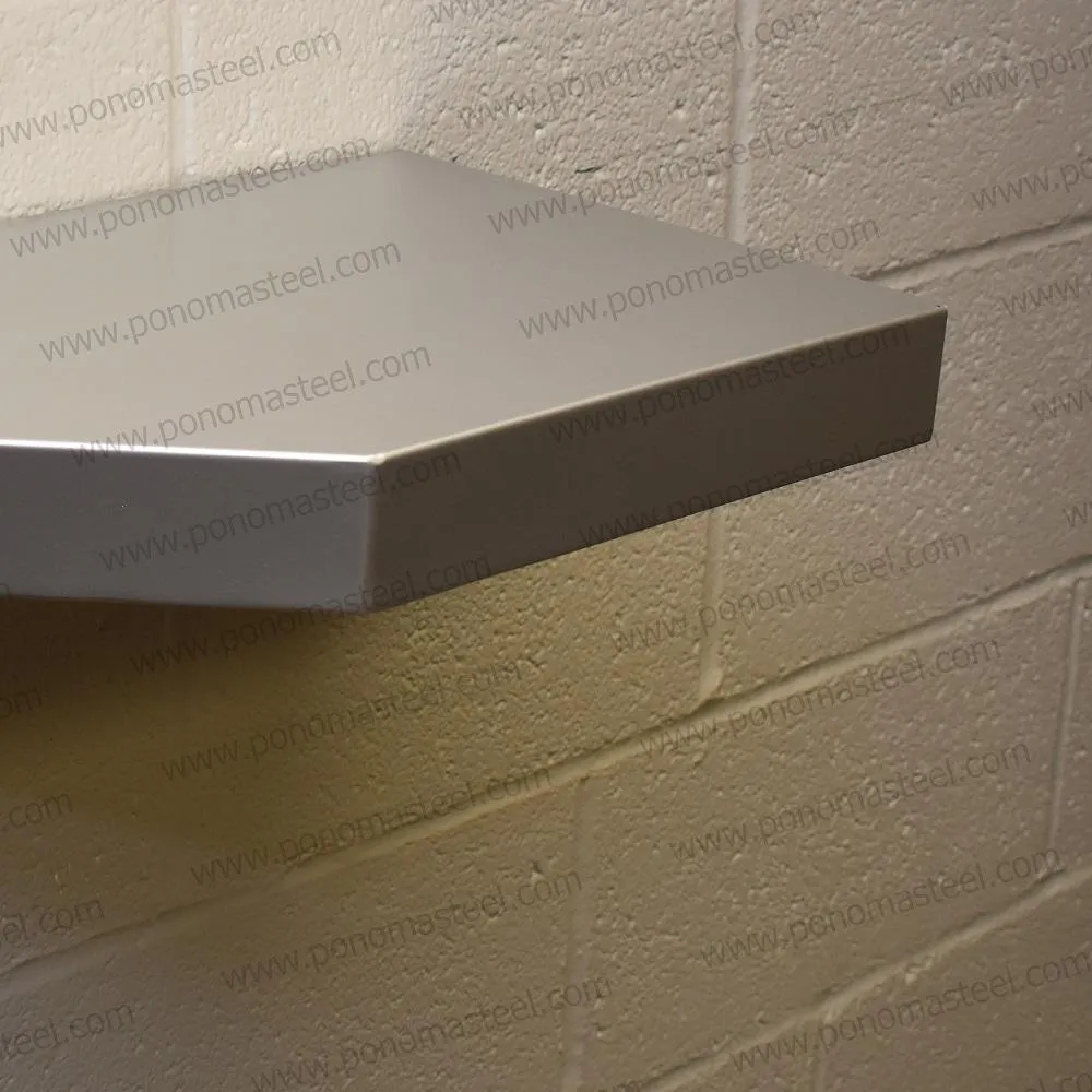 24"x12"x2.0" (cm. 61x30.5x5.1) brushed stainless floating shelf with 2 LED lights