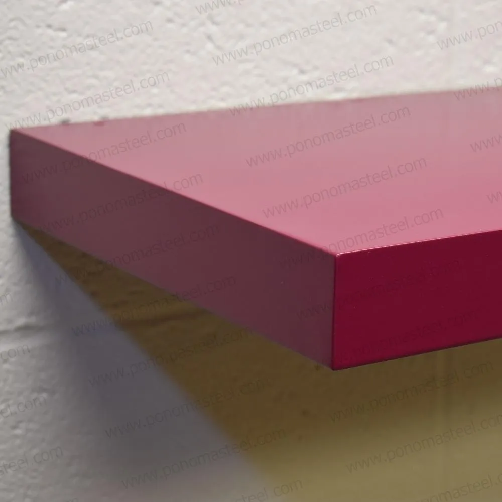 24"x12"x2.0" (cm.61x30.5x5.1) painted stainless steel floating shelf