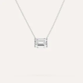 3 carat Emerald Floating Diamond Necklace