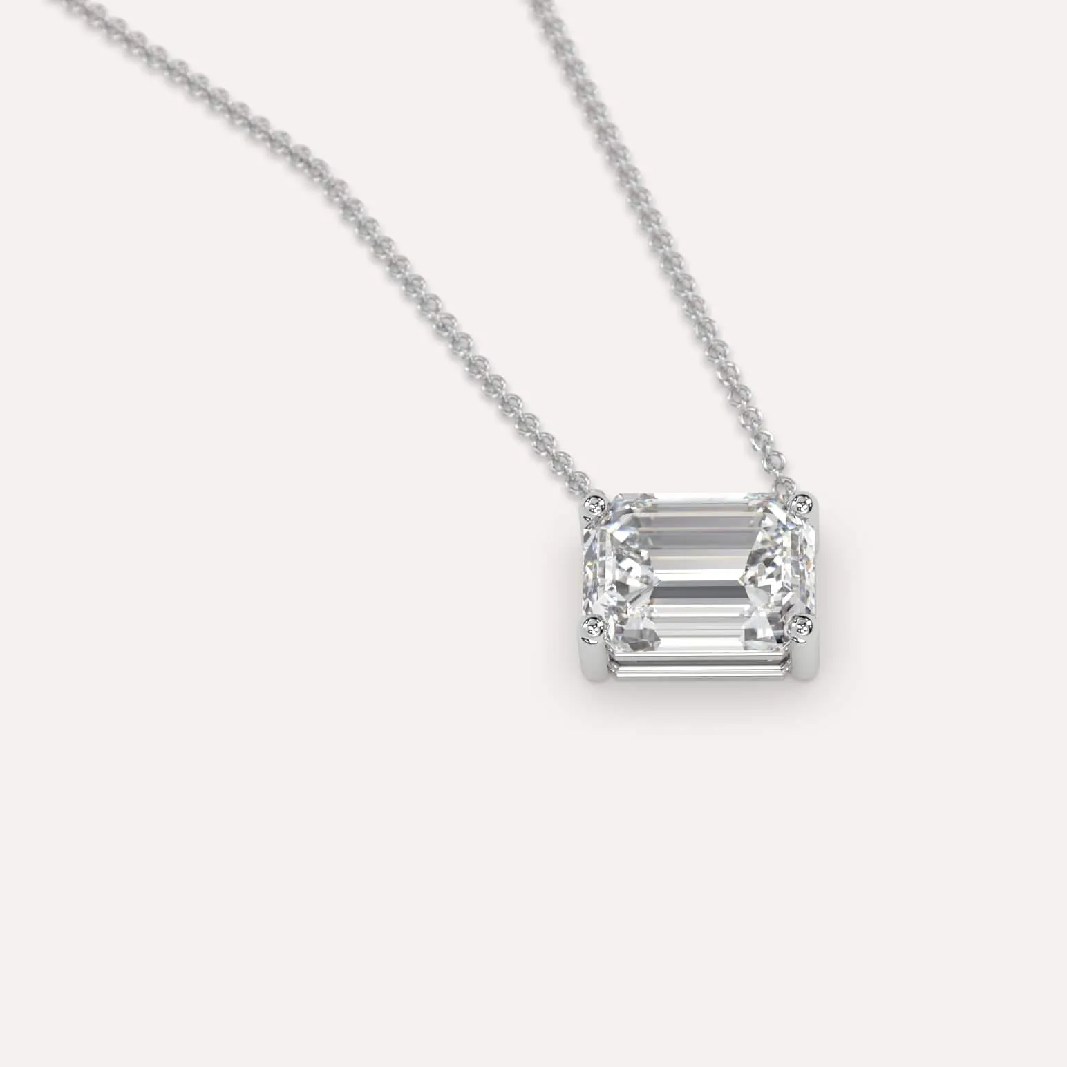3 carat Emerald Floating Diamond Necklace