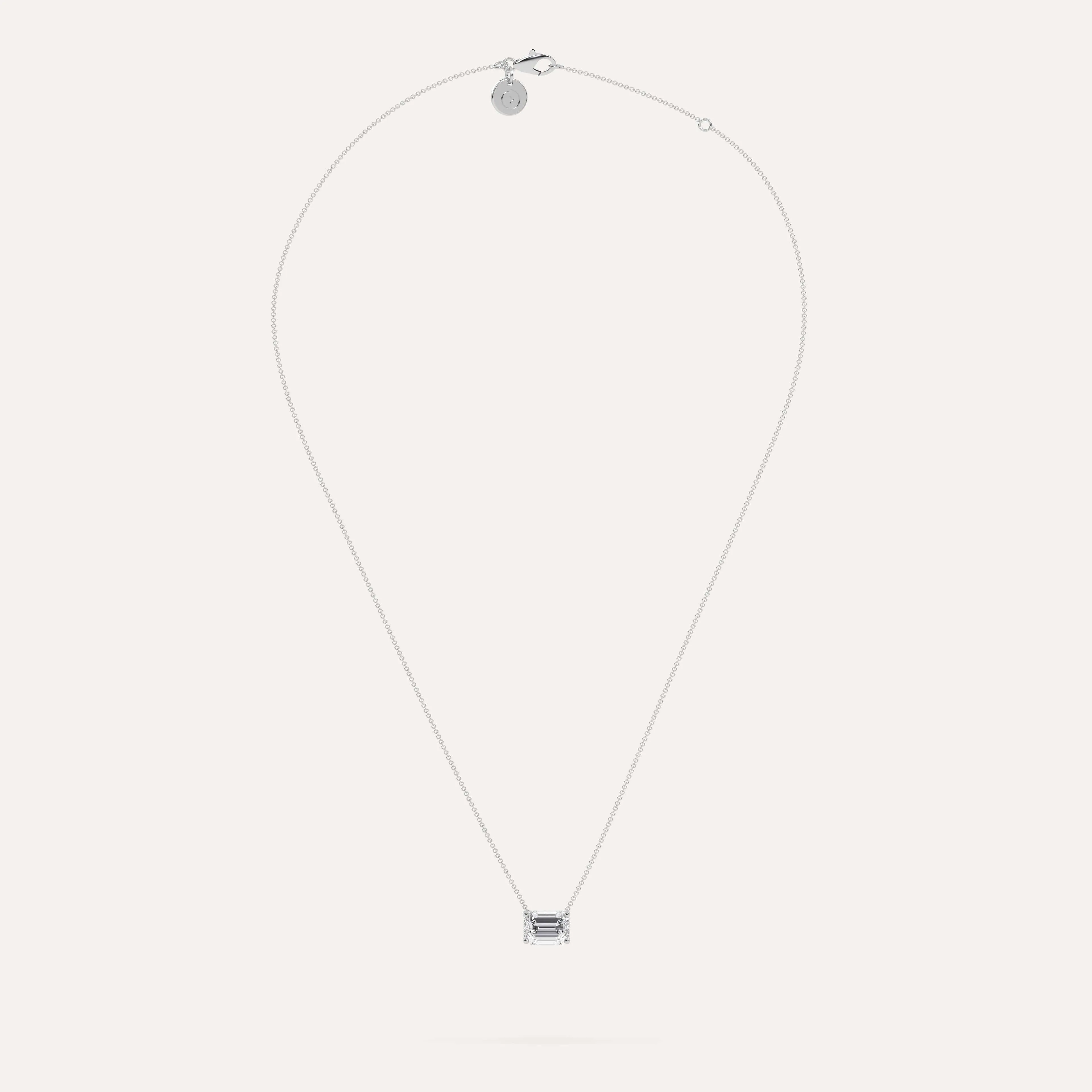 3 carat Emerald Floating Diamond Necklace