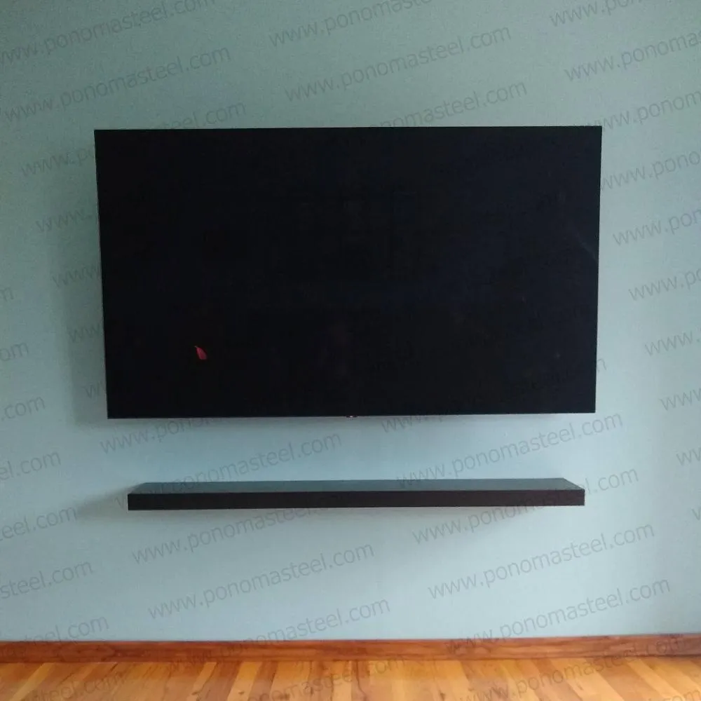 30"x10"x2.0" (cm.76x25.4x5.1) painted stainless steel floating shelf