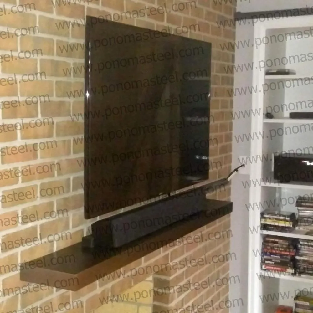 30"x10"x2.0" (cm.76x25.4x5.1) painted stainless steel floating shelf