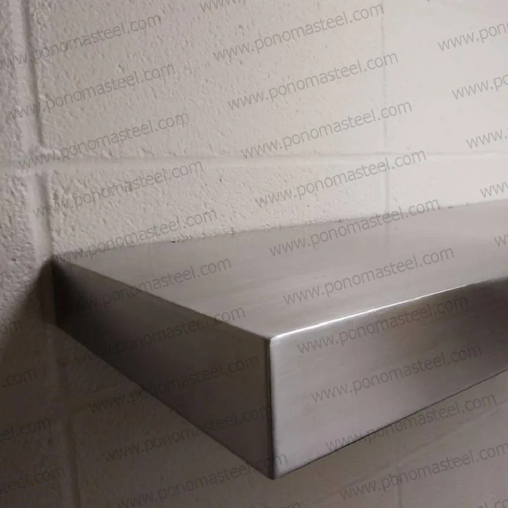 30"x10"x2.0" (cm.76x25.4x5.1) painted stainless steel floating shelf