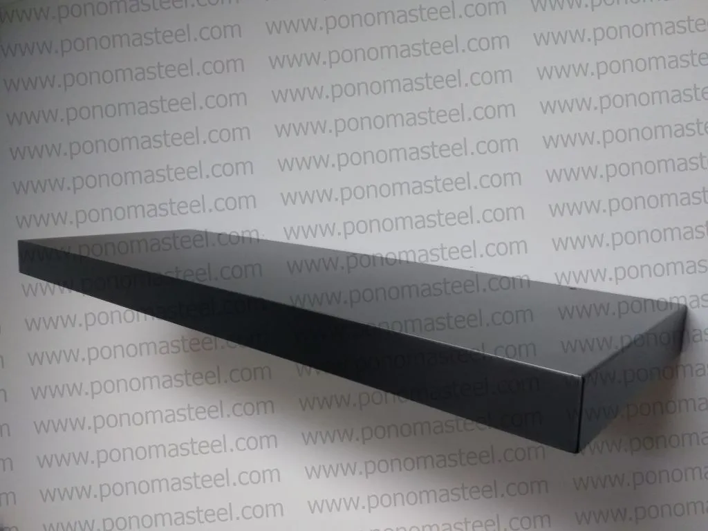 30"x10"x2.0" (cm.76x25.4x5.1) painted stainless steel floating shelf