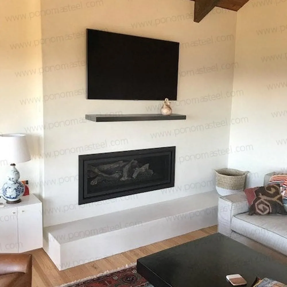 30"x10"x2.0" (cm.76x25.4x5.1) painted stainless steel floating shelf