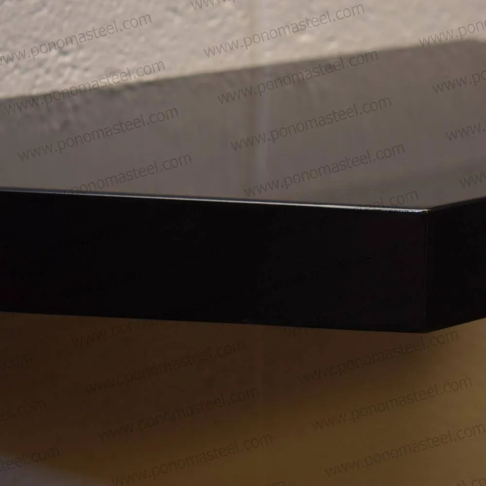 30"x10"x2.0" (cm.76x25.4x5.1) painted stainless steel floating shelf
