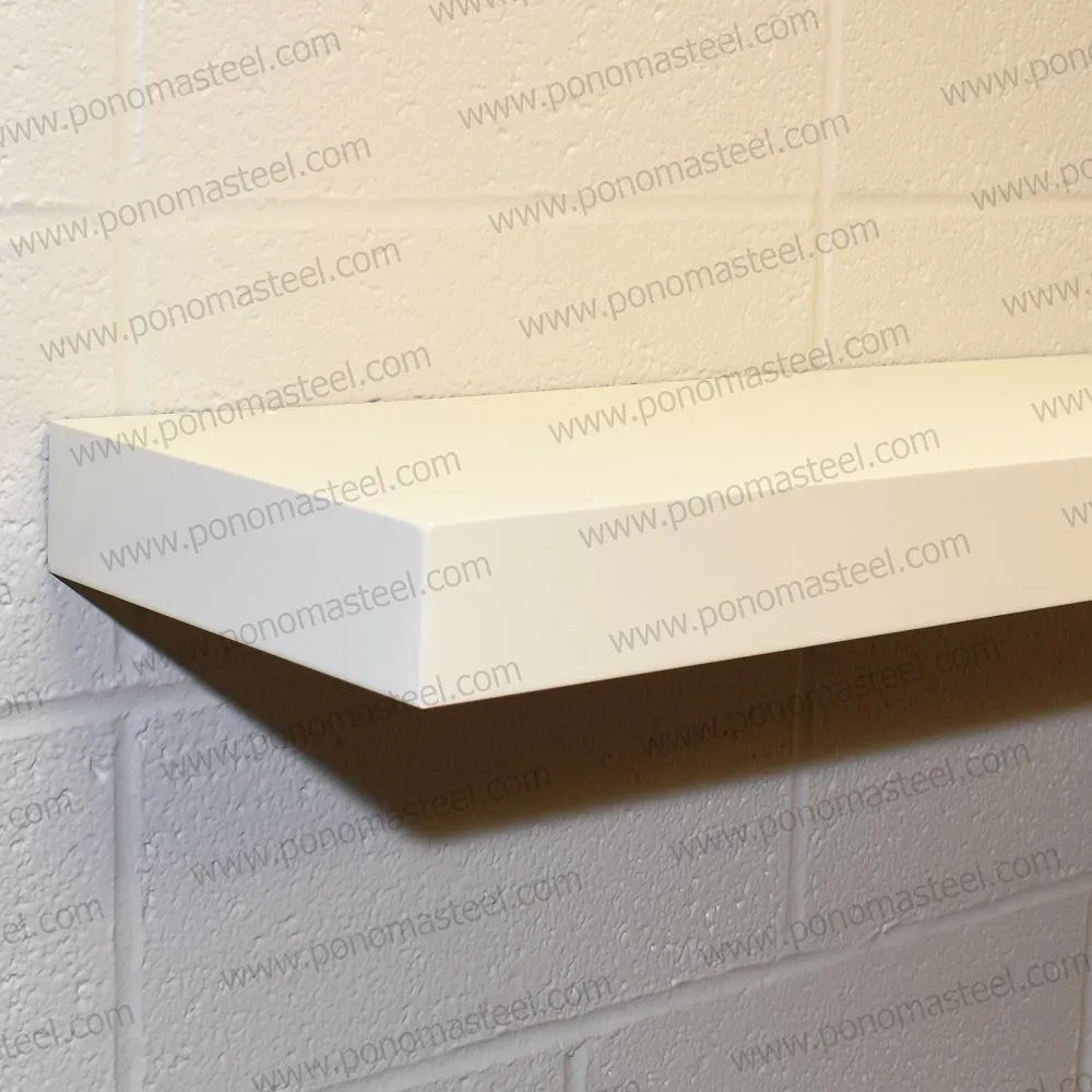 36"x12"x2.0" (cm.91x30.5x5.1) brushed stainless steel floating shelf
