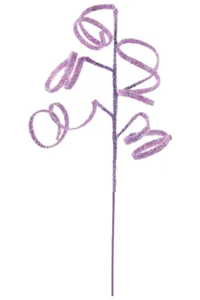 39" Iridescent Curly Hanging Spray: Lavender