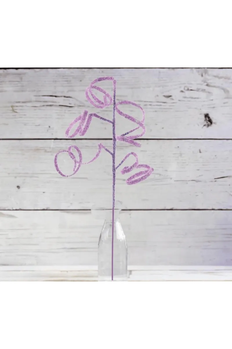 39" Iridescent Curly Hanging Spray: Lavender
