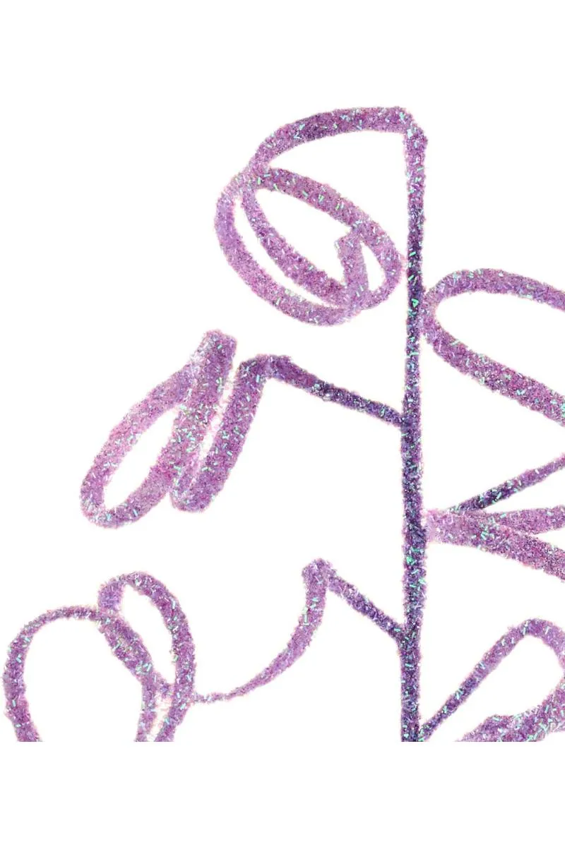 39" Iridescent Curly Hanging Spray: Lavender