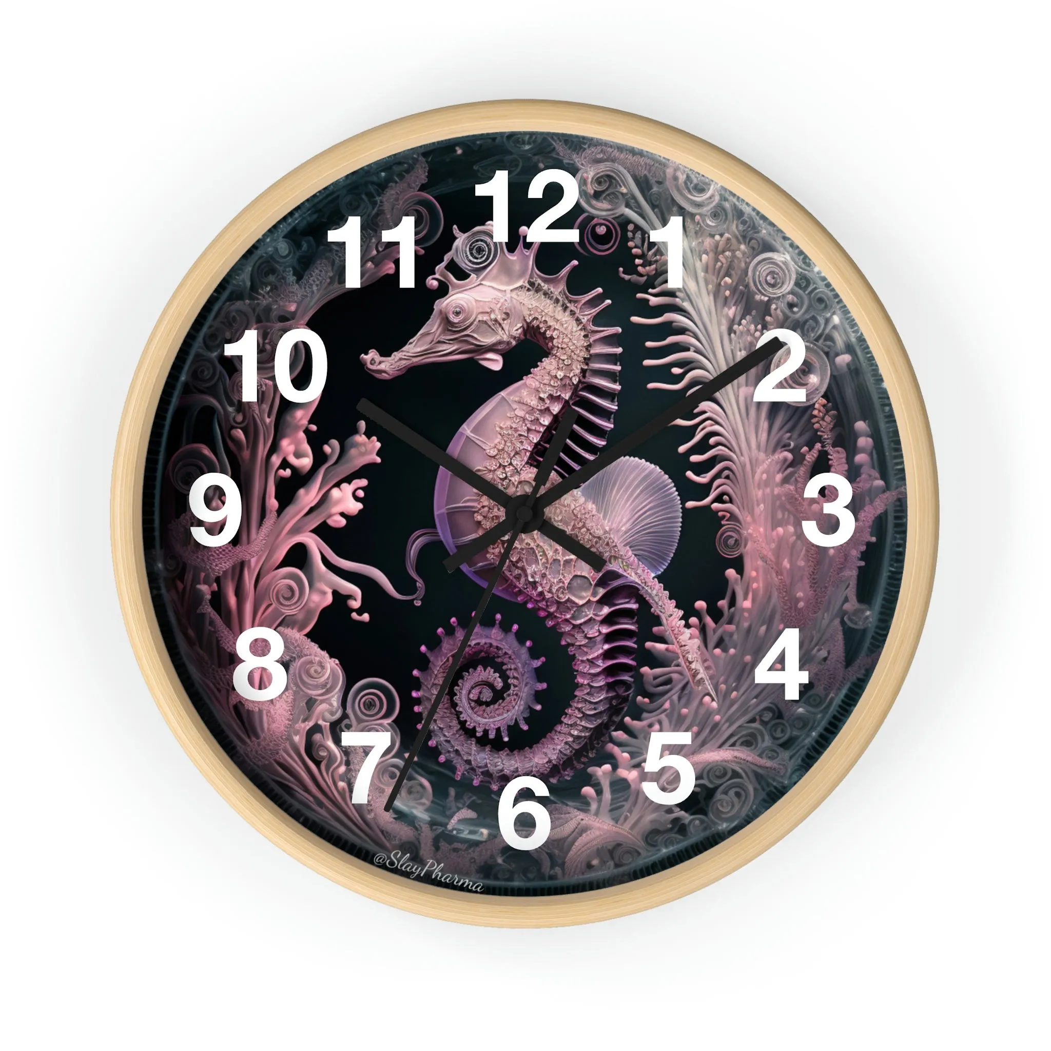 3D Seahorse Wall Clock w/ numbers