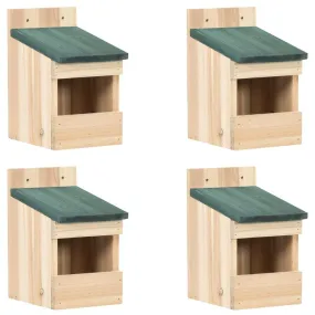 4 Wood Bird Houses