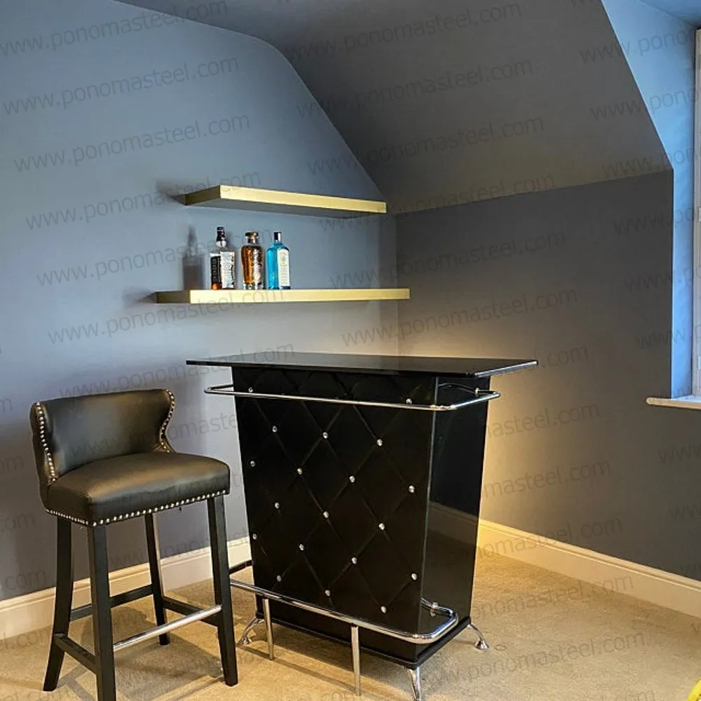 52"x10"x2.0" (cm.132x25.4x5.1) painted stainless steel floating shelf