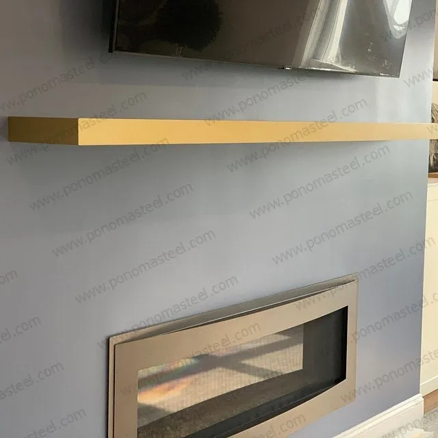 52"x10"x2.0" (cm.132x25.4x5.1) painted stainless steel floating shelf