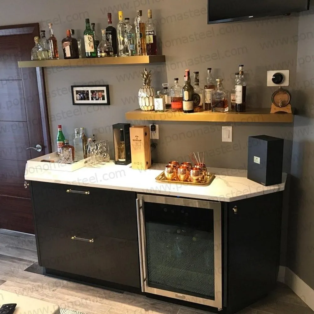 52"x10"x2.0" (cm.132x25.4x5.1) painted stainless steel floating shelf