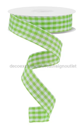 7/8"X10Yd Gingham Check Lime Green/White RG07048RY