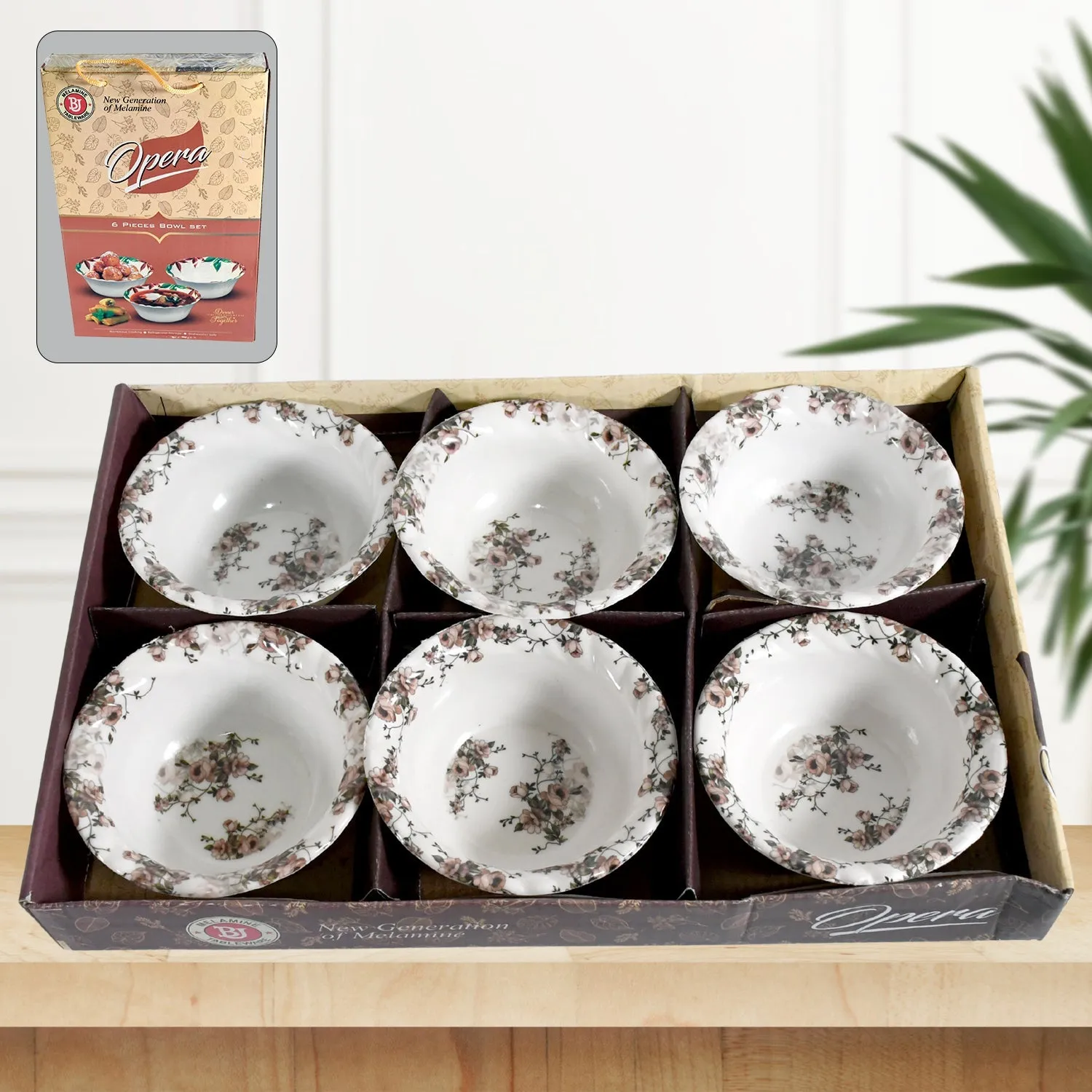 8225 Opera High Quality Plastic Ice-Cream Bowl, Home & Kitchen Serving Platter or Dessert Cup for Sundae, Sweets, Snacks, Fruit, Pudding, Nuts or Dip, Serving Bowls (Set of 6 pc)