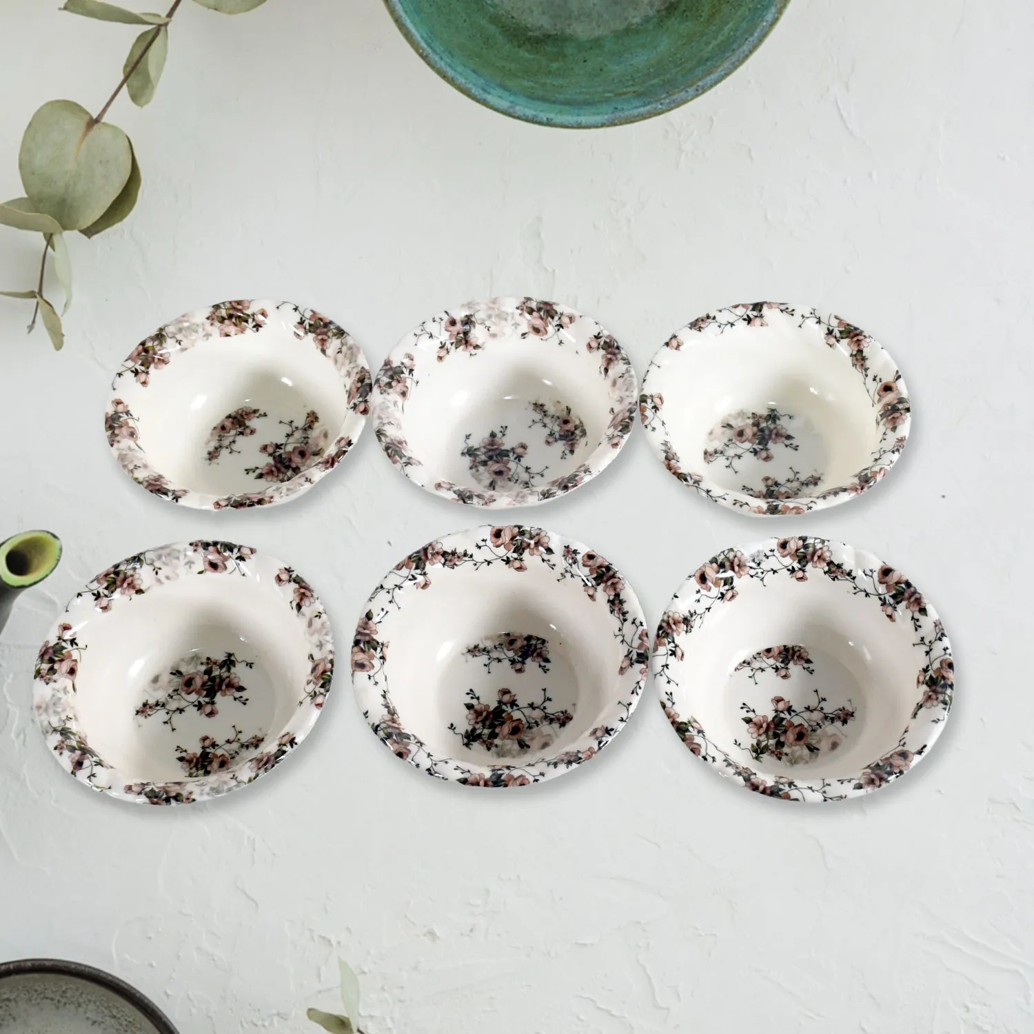 8225 Opera High Quality Plastic Ice-Cream Bowl, Home & Kitchen Serving Platter or Dessert Cup for Sundae, Sweets, Snacks, Fruit, Pudding, Nuts or Dip, Serving Bowls (Set of 6 pc)