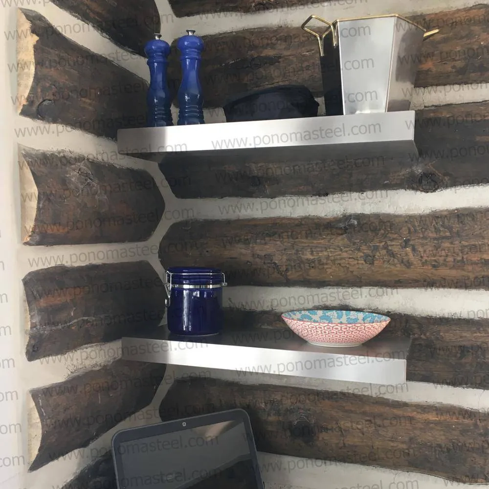 82"x6"x2.5" (cm.208.3x15.2x6.4) stainless steel floating Ponoma shelf