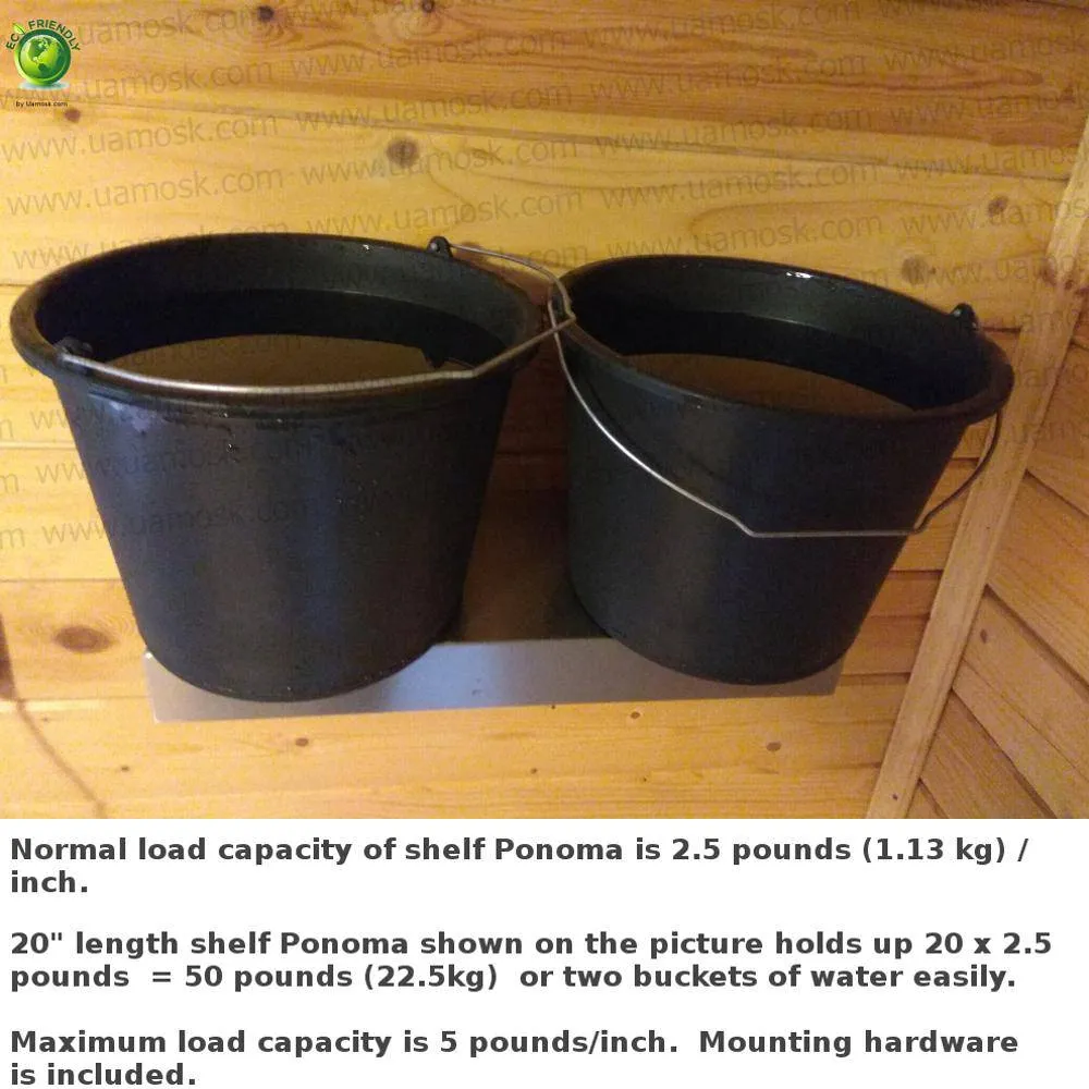 82"x6"x2.5" (cm.208.3x15.2x6.4) stainless steel floating Ponoma shelf