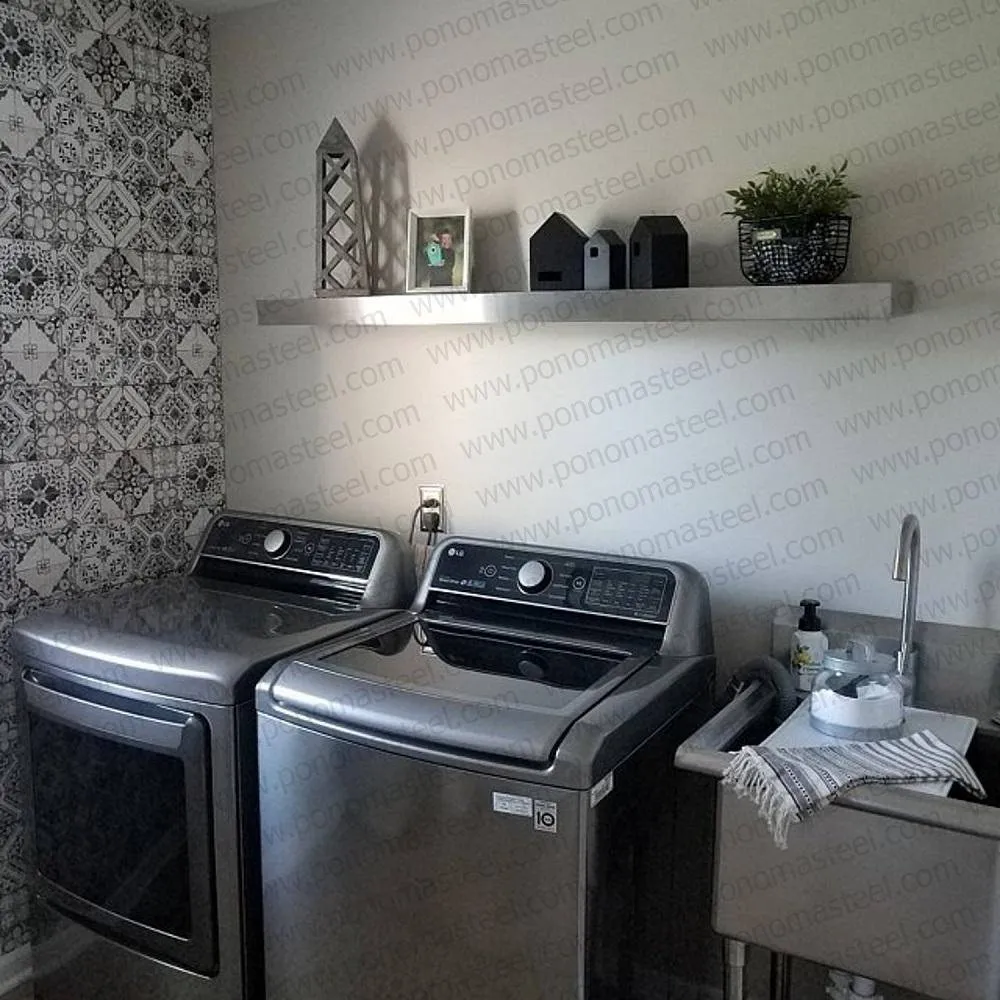 82"x6"x2.5" (cm.208.3x15.2x6.4) stainless steel floating Ponoma shelf